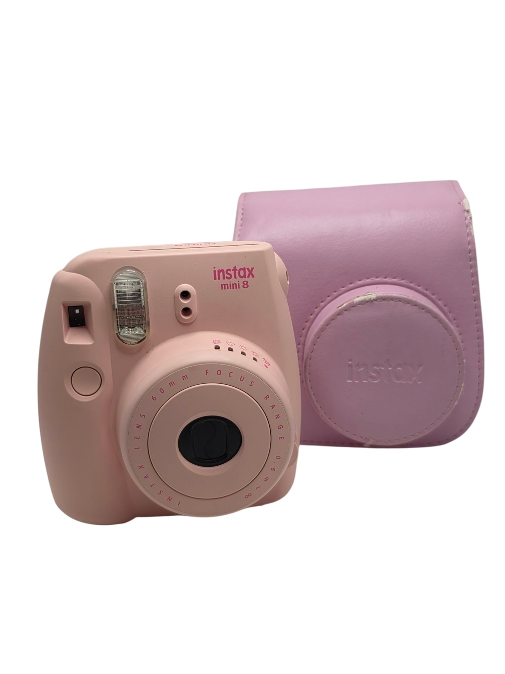 Fujifilm Instax Mini 8 Instant Film Camera Pink Polaroid Style Camera w/ Case